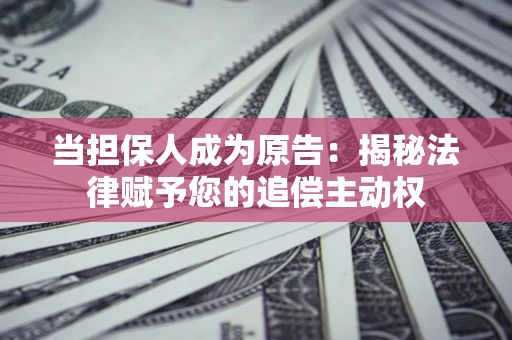 北京当担保人成为原告:揭秘法律赋予您的追偿主动权 北京当担保人成为原告:揭秘法律赋予您的追偿主动权